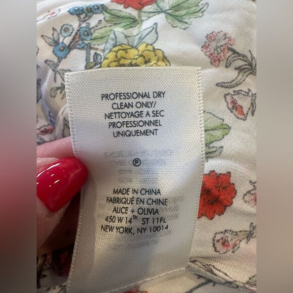 Alice + Olivia Maura Tiered Handkerchief Hem Midi Skirt size 8 - Picture 11 of 13